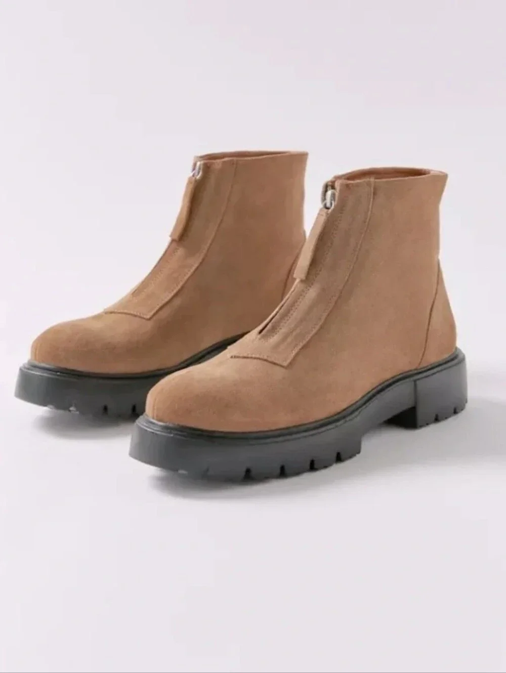 $120 Matisse | Free People Margot Suede Leather Zip Front Booties